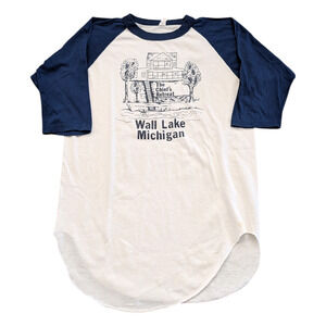 80's Wall Lake Michigan Raglan t shirt